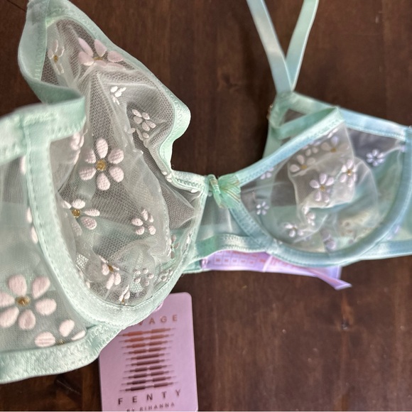 Savage X Fenty Bra 36B Daisy Sheer Sexy Lingerie Dainty Romantic 90s Vibe 🌼 - Picture 2 of 6
